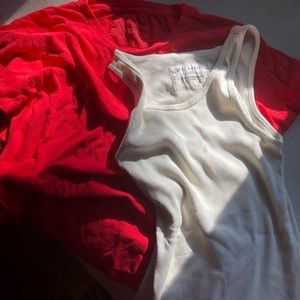 Nili Lotan Brady T Shirt + Jennifer Rib Tank Top